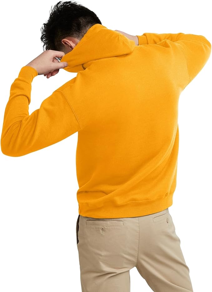 Men's Sweatshirt Cotton Blend Hoodie-Gold - Image 3