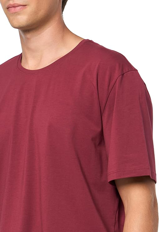 Men's Mix&Match Crewneck Cotton Lounge T-Shirt-Black Cherry - Image 2