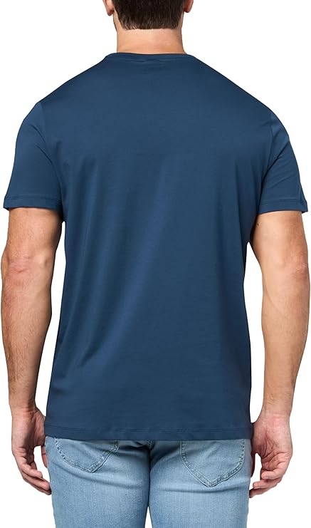 Men's Mix&Match Crewneck Cotton Lounge T-Shirt-Peacock Blue - Image 3