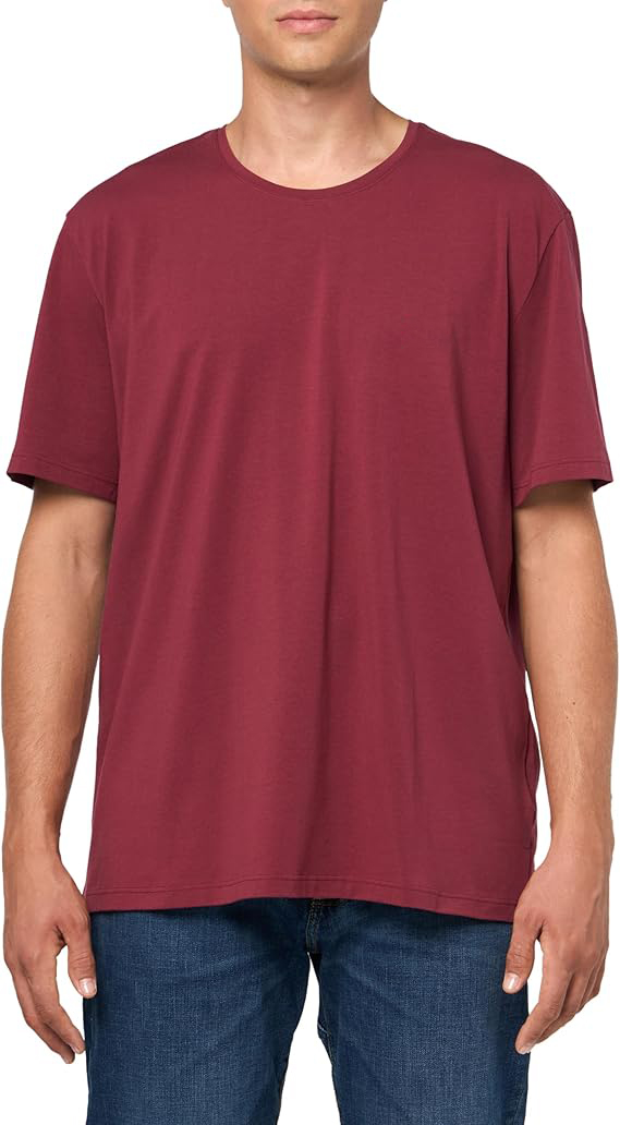 Men's Mix&Match Crewneck Cotton Lounge T-Shirt-Black Cherry