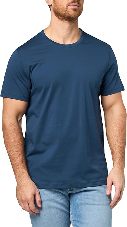 Men's Mix&Match Crewneck Cotton Lounge T-Shirt-Peacock Blue