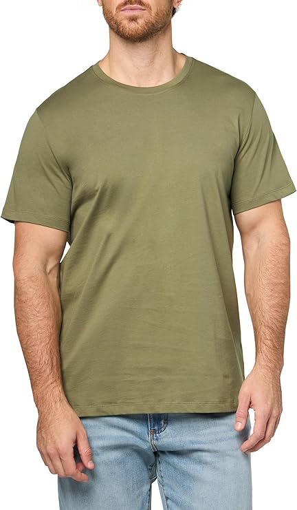 Men's Mix&Match Crewneck Cotton Lounge T-Shirt-Tea Green