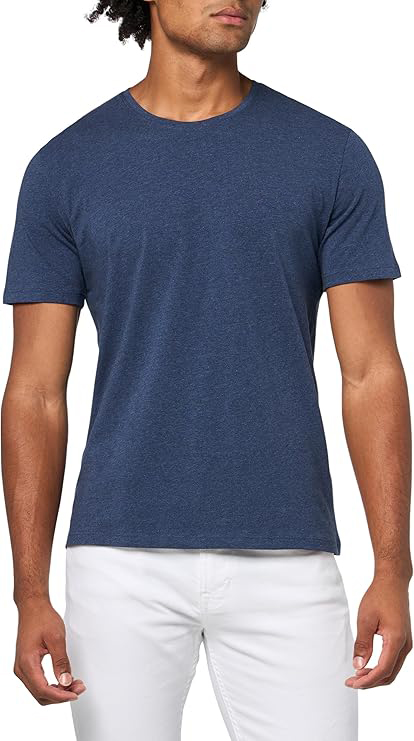 Men's Mix&Match Crewneck Cotton Lounge T-Shirt-Clean Navy Mélange